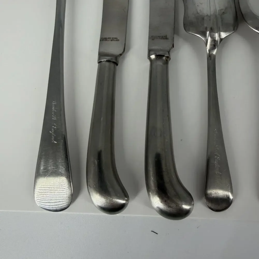 7X Serving Cooper Bros QUEEN ANNE Stainless England Fork Bonbon Sugars Spoons